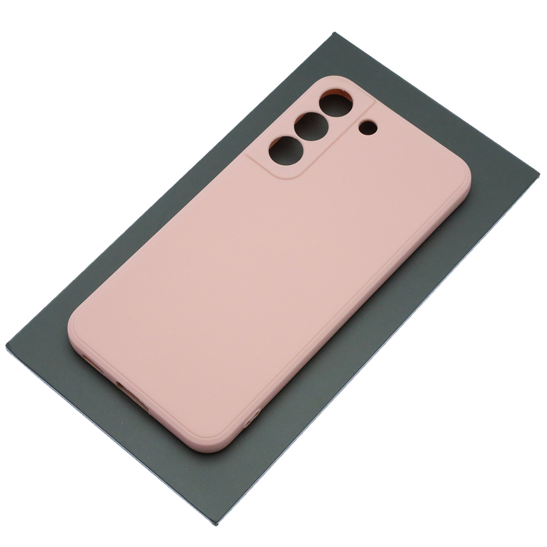 Чехол накладка для SAMSUNG Galaxy S22, силикон, бархат, цвет розовый песок