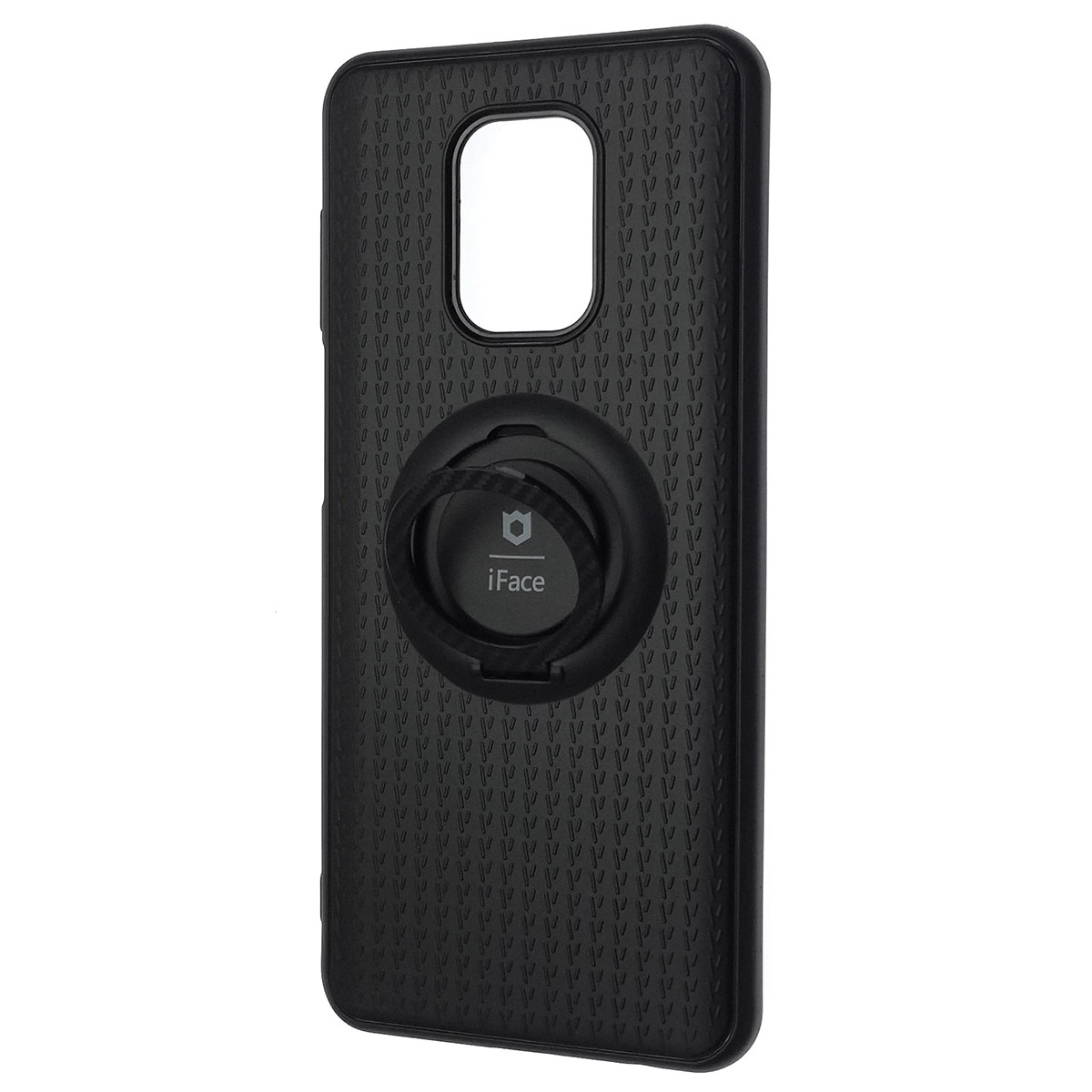 Чехол накладка iFace для XIAOMI Redmi Note 9 Pro, Redmi Note 9S, силикон, кольцо держатель, цвет черный