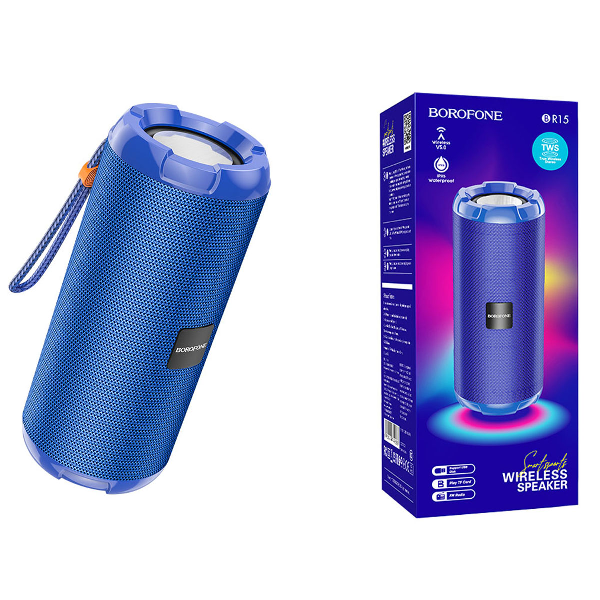 Портативная колонка BOROFONE BR15 Smart sports, цвет синий (распродажа -50%) Портативная колонка BOROFONE BR15 Smart sports, цвет синий (распродажа -50%)