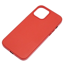 Чехол накладка Leather Case для APPLE iPhone 12 Pro Max, силикон, бархат, экокожа, цвет красный