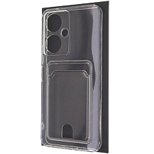 Чехол накладка CARD CASE для VIVO Y27, силикон, отдел для карт, цвет прозрачный