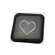 Стикер наклейка 3D для телефона, чехла, рисунок Сердце, цвет черно белый скетч