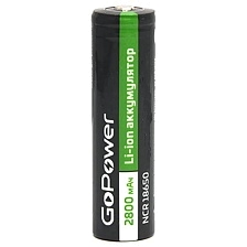 АКБ (аккумуляторная батарея) GoPower, IRC 18650, 3.7V, 2800 mAh