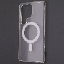 Чехол накладка Magnetic с поддержкой MagSafe для SAMSUNG GALAXY S25 Ultra, силикон, цвет прозрачный