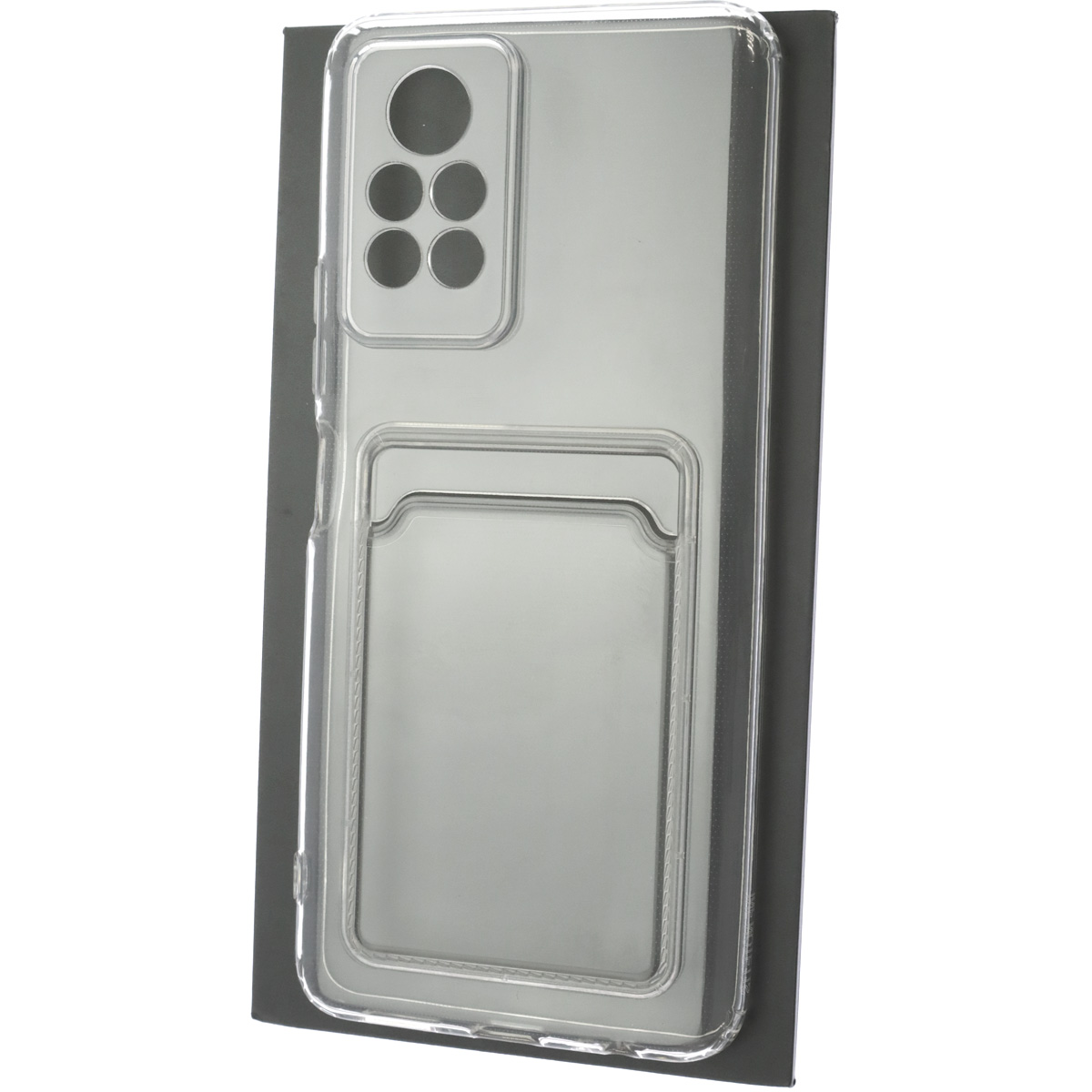 Чехол накладка CARD CASE для INFINIX Note 11 Pro, силикон, отдел для карт, цвет прозрачный