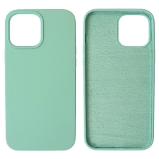 Чехол накладка Silicon Case для APPLE iPhone 13 Pro Max (6.7), силикон, бархат, цвет бирюзовый