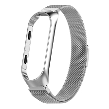 Ремешок на запястье, браслет для Xiaomi Mi Band 3, 4, миланская петля, металл, цвет серебристый