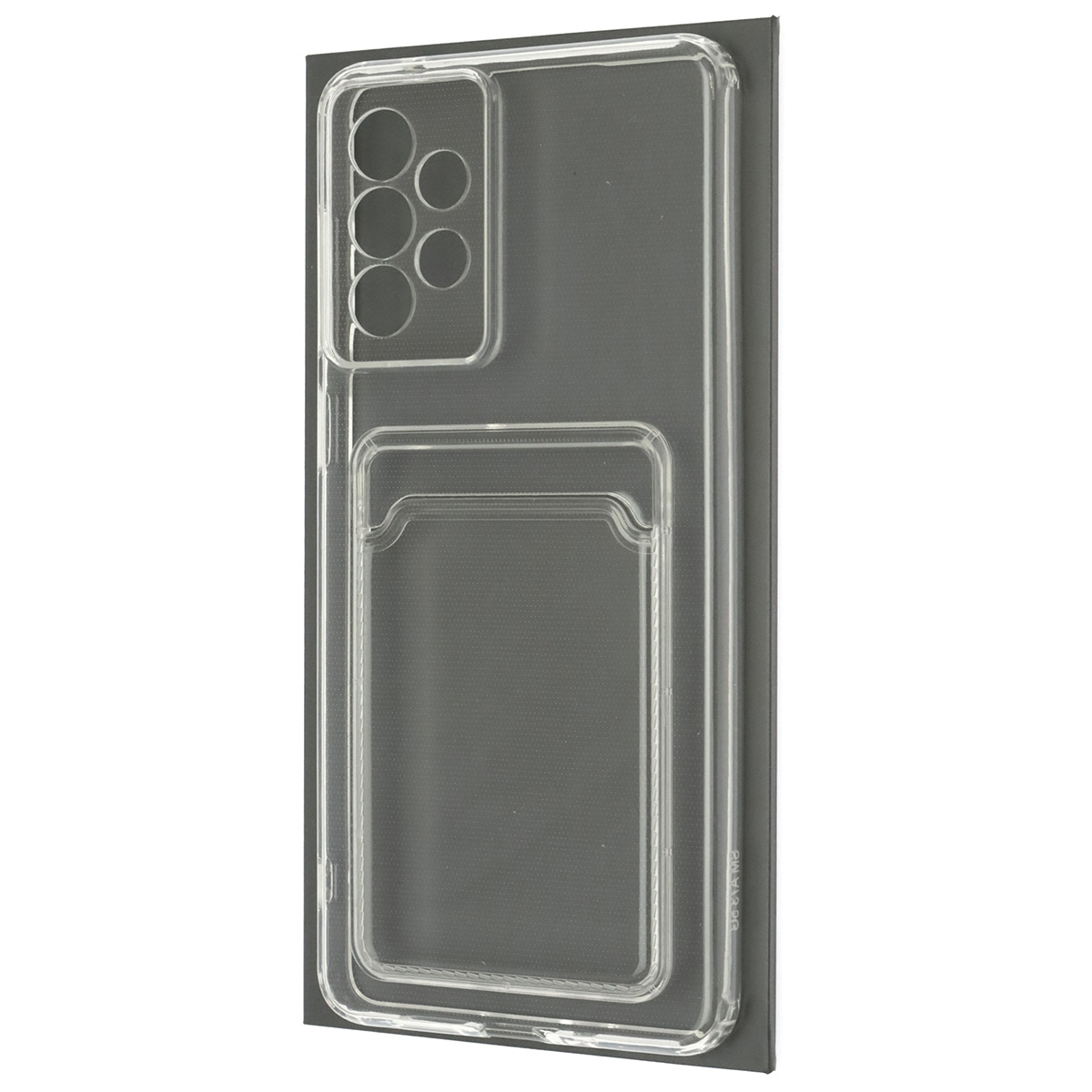 Чехол накладка CARD CASE для SAMSUNG Galaxy A73 5G (SM-A736B), силикон, отдел для карт, цвет прозрачный