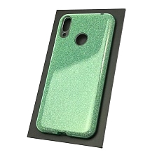 Чехол накладка Shine для HUAWEI Honor 8C, силикон, блестки, цвет зеленый