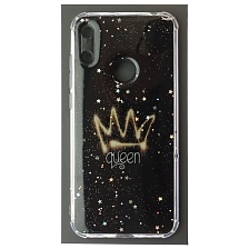 Чехол накладка для HUAWEI Honor 8A, Y6 2019, силикон, глянцевый, блестки, рисунок Queen Чехол накладка для HUAWEI Honor 8A, Y6 2019, силикон, глянцевый, блестки, рисунок Queen