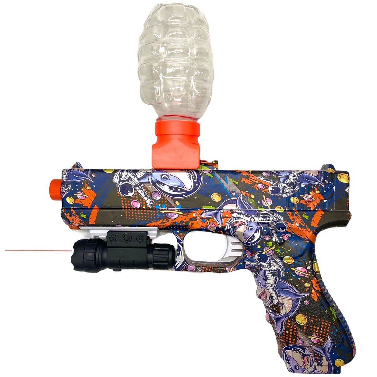 Электрический пистолет - игрушка Water Bomb Gun, орбизы, лазерный прицел, рисунок граффити