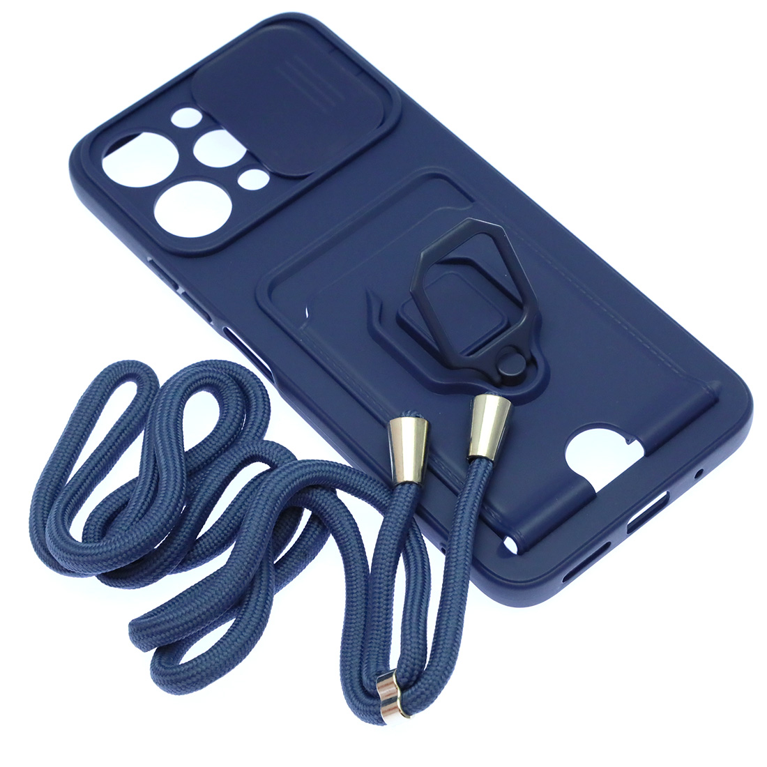 Чехол накладка MULTI FUNCTION 4 в 1 для XIAOMI Redmi 12 4G, цвет темно синий