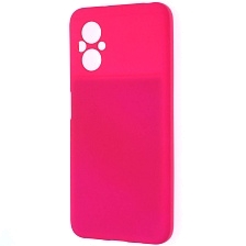 Чехол накладка NANO для XIAOMI POCO M5, силикон, бархат, цвет фуксия