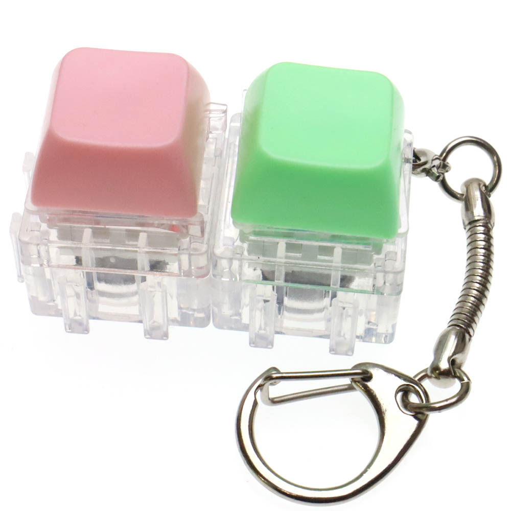 Брелок светящиеся клавиши антистресс, цвет зелено розовый (комплект из 2 штук)