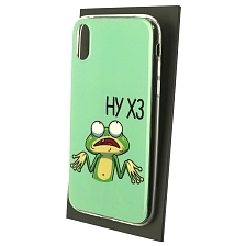 Чехол накладка для APPLE iPhone XR, силикон, рисунок НУ ХЗ