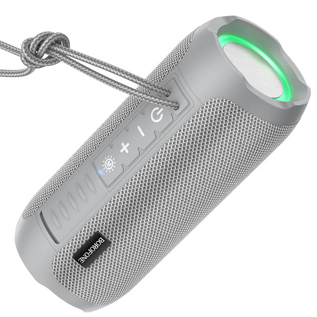 Портативная колонка BOROFONE BR21 Sports, Bluetooth, TF Card, AUX, FM, USB, LED подсветка, цвет серый (распродажа -30%)