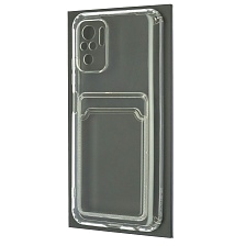 Чехол накладка CARD CASE для XIAOMI Redmi Note 10, Redmi Note 10S, POCO M5s, силикон, отдел для карт, цвет прозрачный Чехол накладка CARD CASE для XIAOMI Redmi Note 10, Redmi Note 10S, POCO M5s, силикон, отдел для карт, цвет прозрачный