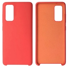 Чехол накладка Silicon Cover для SAMSUNG Galaxy S20FE, силикон, бархат, цвет коралловый