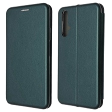 Чехол книжка STYLISH для HUAWEI Honor 20, экокожа, визитница, цвет темно зеленый