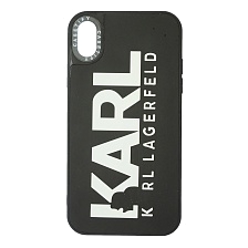 Чехол накладка для APPLE iPhone XR, силикон, рисунок KARL LAGERFELD