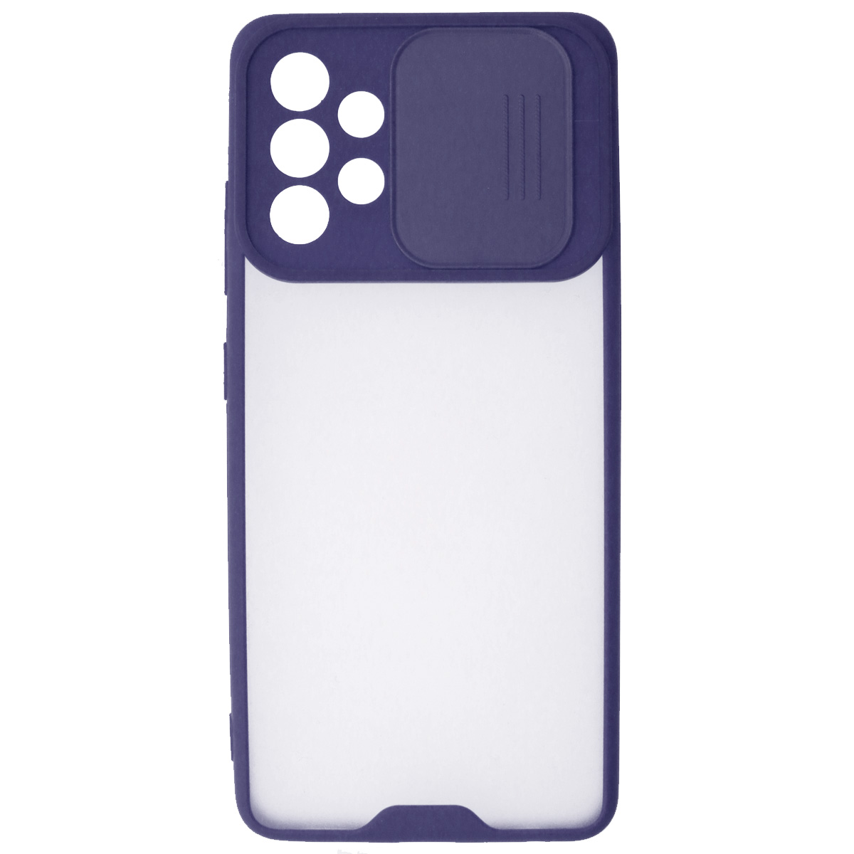 Чехол накладка LIFE TIME для SAMSUNG Galaxy A32 4G (SM-A325F), силикон, пластик, матовый, со шторкой для защиты задней камеры, цвет окантовки темно синий