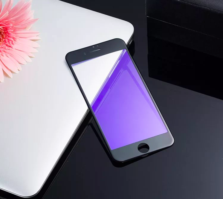 Защитное стекло 3D anti-blue для APPLE iPhone 7 Plus (5.5") черный кант Monarch.