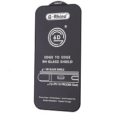 Защитное стекло 6D G-Rhino для APPLE iPhone 16 Pro, цвет окантовки черный