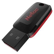 Флешка USB 2.0 128GB NETAC U197 mini (NT03U197N-128G-20BK), цвет черно красный