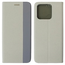 Чехол книжка MESH для XIAOMI Redmi 10C, XIAOMI POCO C40, текстиль, силикон, бархат, визитница, цвет серый