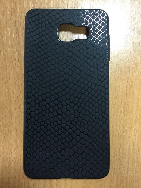 Чехол накладка для SAMSUNG Galaxy A7 2016 (SM-A710), силикон, рисунок черепица, цвет черный