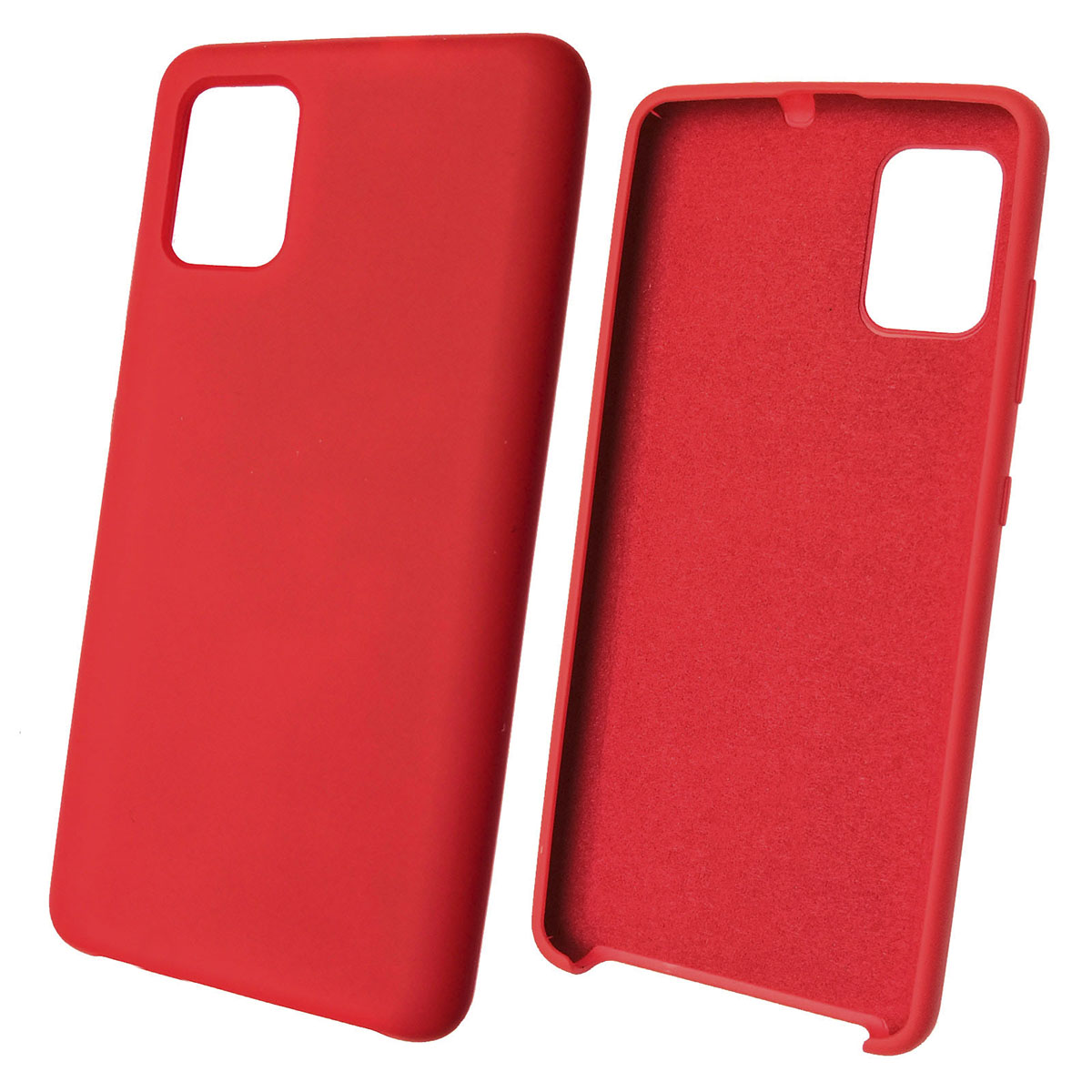 Чехол накладка Silicon Cover для SAMSUNG Galaxy A51 (SM-A515), силикон, бархат, цвет красный.