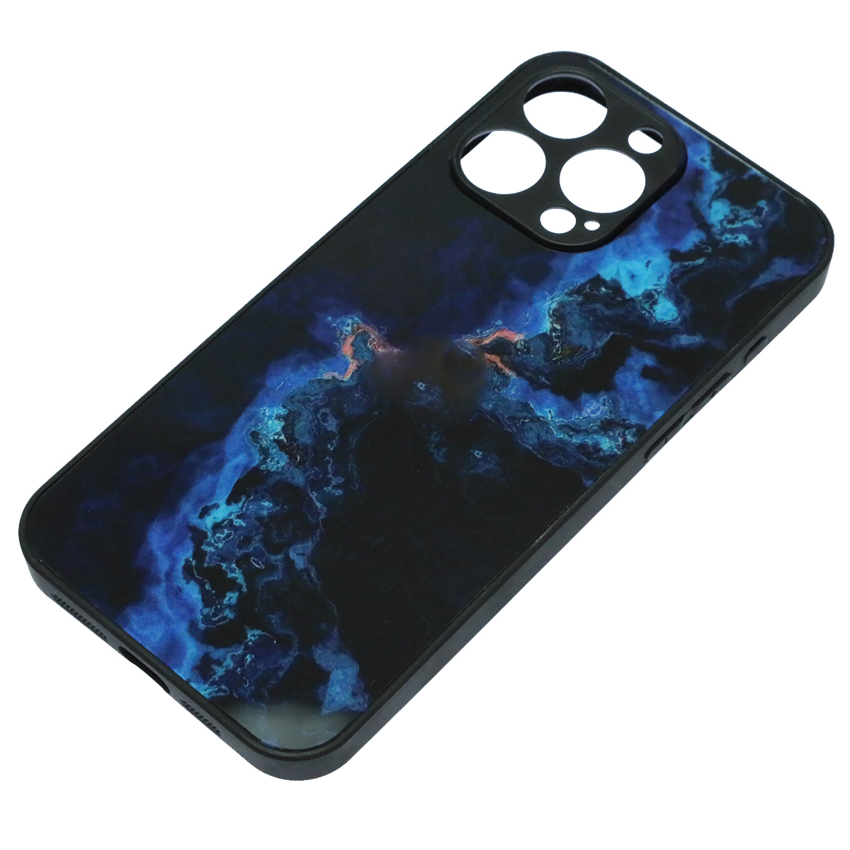 Чехол накладка для APPLE iPhone 15 Pro Max, силикон, пластик, рисунок синяя абстракция Чехол накладка для APPLE iPhone 15 Pro Max, силикон, пластик, рисунок синяя абстракция