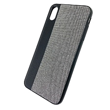 Чехол накладка для APPLE iPhone XS MAX, силикон, цвет черно серый.