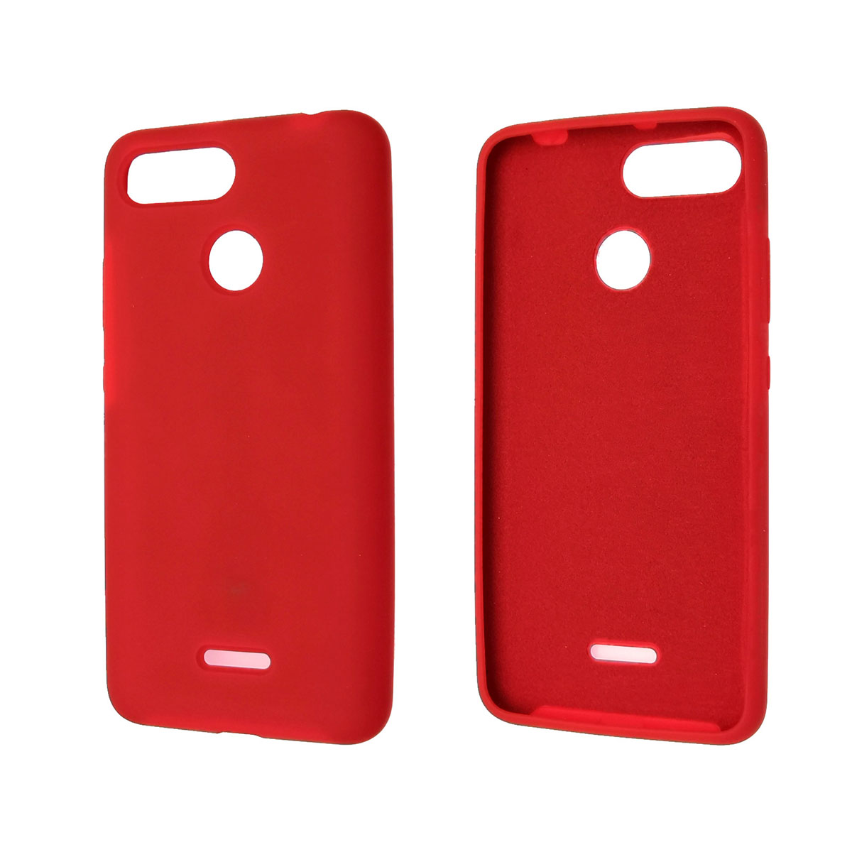 Чехол накладка Silicon Cover для XIAOMI Redmi 6, силикон, бархат, цвет красный.