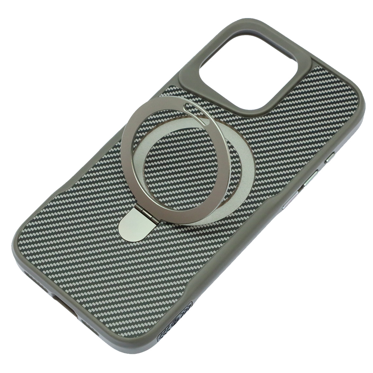 Чехол накладка Sky Armor с поддержкой MagSafe для APPLE iPhone 16 Pro Max, подставка, карбон, цвет серый