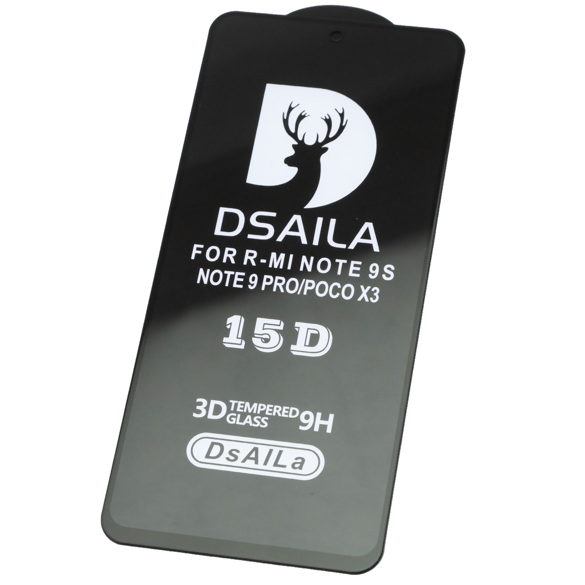 Защитное стекло 15D DSAILA для XIAOMI Redmi Note 9S, Note 9 Pro, цвет окантовки черный