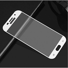 Защитное стекло 4D для SAMSUNG Galaxy A7 (2017) SM-A720 белый кант Monarch.