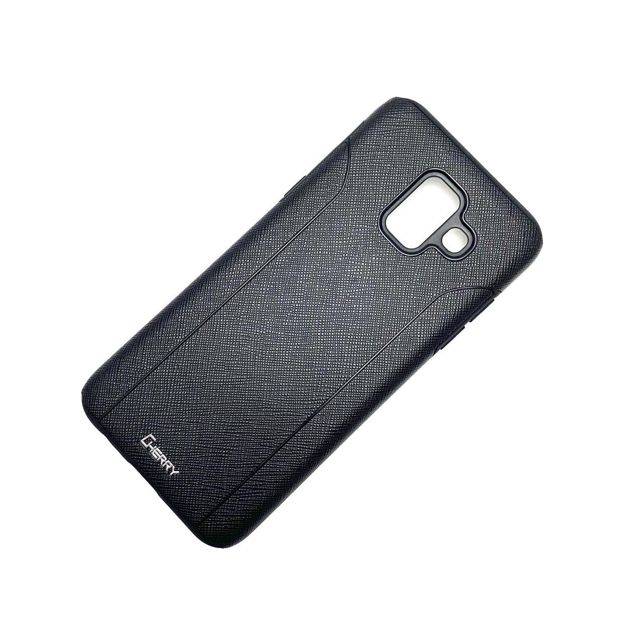 Чехол накладка Cherry II для SAMSUNG Galaxy A6 2018 (SM-A600), силикон, цвет черный.