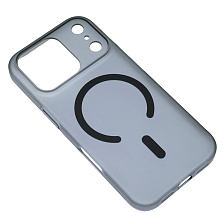 Чехол накладка KWI-NI с поддержкой MagSafe для APPLE iPhone 17 Pro, пластик, силикон, матовый, прозрачный, цвет черный