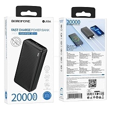 Внешний портативный аккумулятор, Power Bank BOROFONE BJ55A Graceful, 20000 mAh, цвет черный Внешний портативный аккумулятор, Power Bank BOROFONE BJ55A Graceful, 20000 mAh, цвет черный