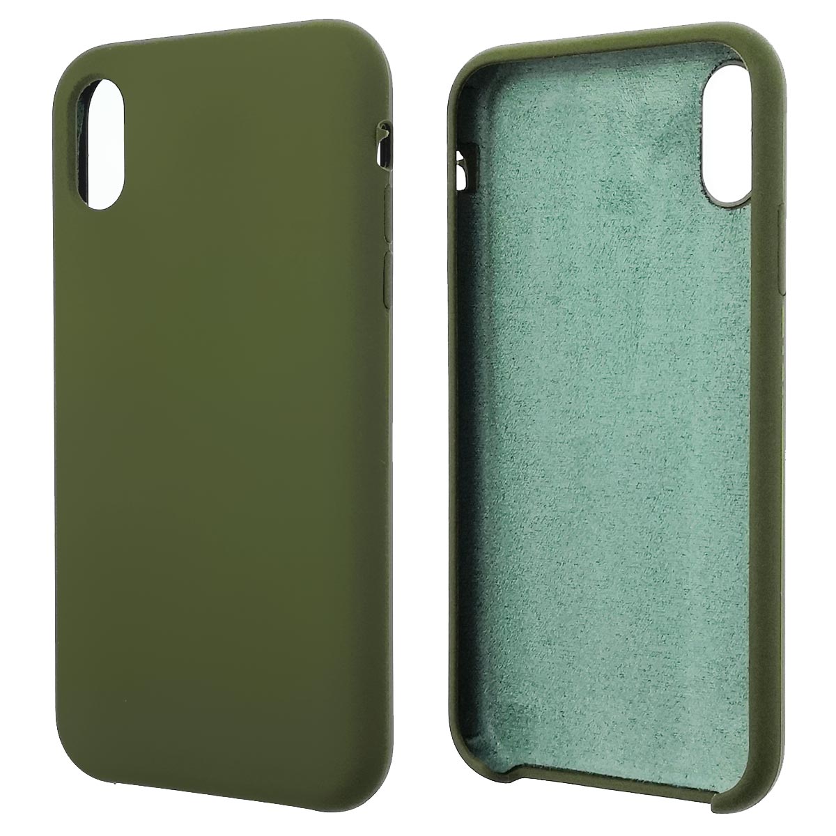 Чехол накладка Silicon Case для APPLE iPhone XR, силикон, бархат, цвет хаки