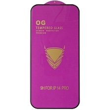 Защитное стекло 9H OG для APPLE iPhone 14 Pro (6.1"), цвет окантовки черный