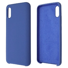 Чехол накладка Silicon Cover для XIAOMI Redmi 9A, силикон, бархат, цвет синий