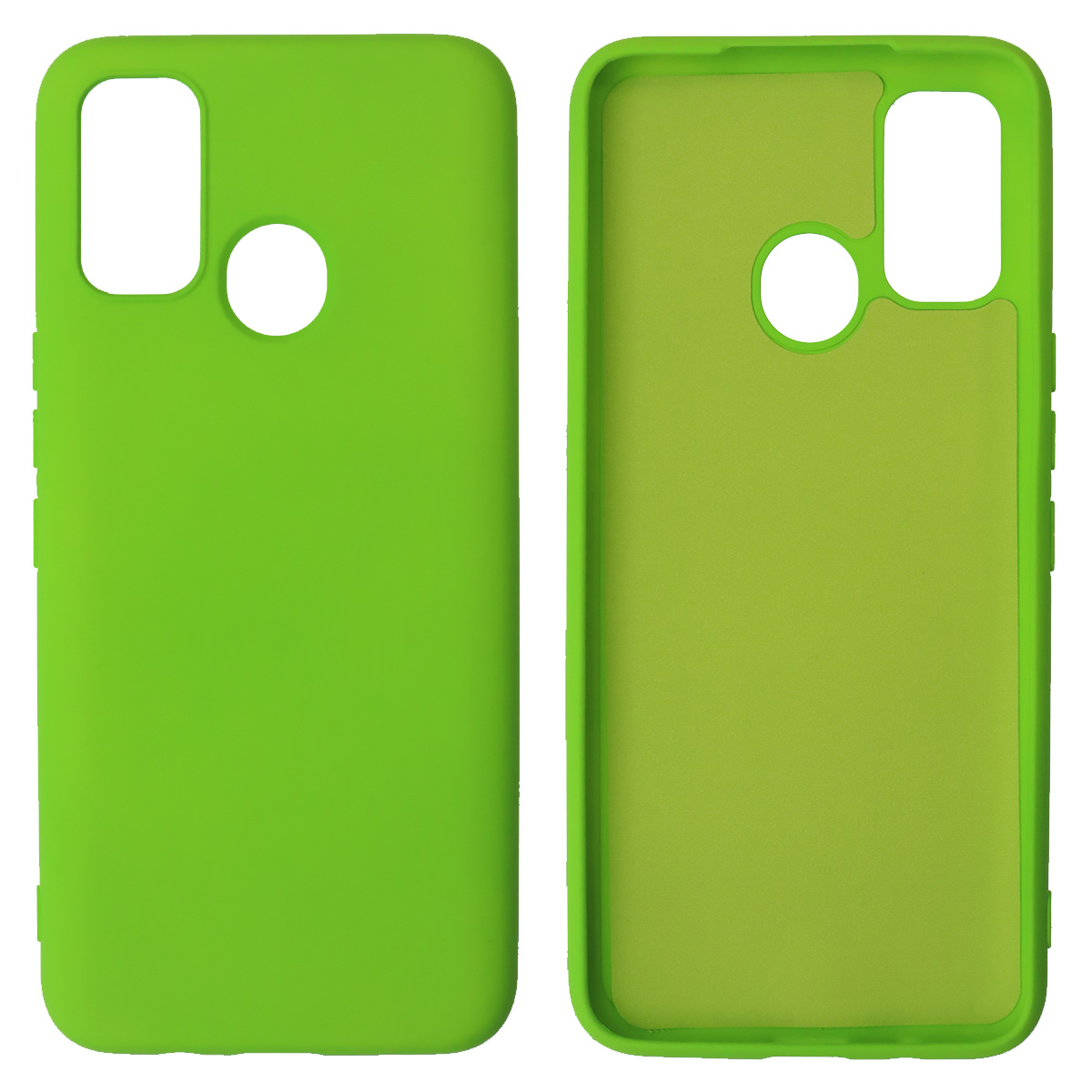 Чехол накладка NANO для TECNO Spark 7, силикон, бархат, цвет ярко зеленый