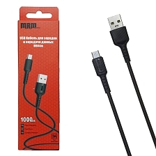 Кабель MRM MR44m Micro USB, 3А, длина 1 метр, силикон, цвет черный Кабель MRM MR44m Micro USB, 3А, длина 1 метр, силикон, цвет черный