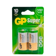 Батарейка GP Super LR14 C BL2 Alkaline 1.5V