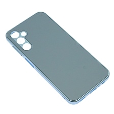 Чехол накладка для SAMSUNG Galaxy A24, защита камеры, силикон, пластик, цвет серо голубой