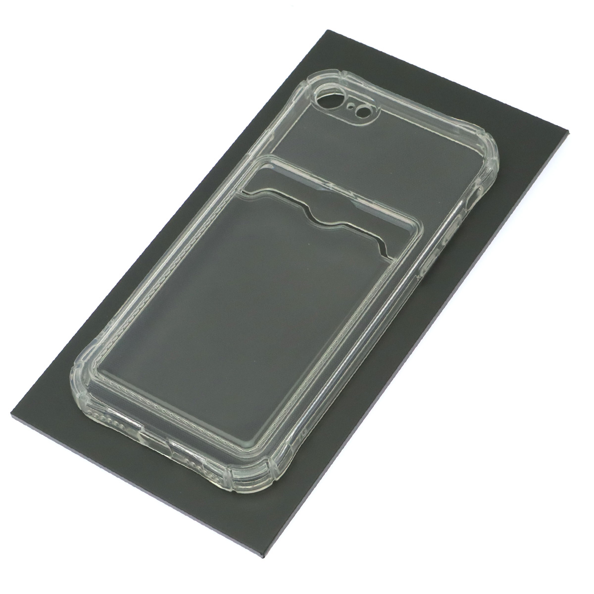 Чехол накладка для APPLE iPhone 7, iPhone 8, iPhone SE 2020, iPhone SE 2022, силикон, отдел для карт, цвет прозрачный