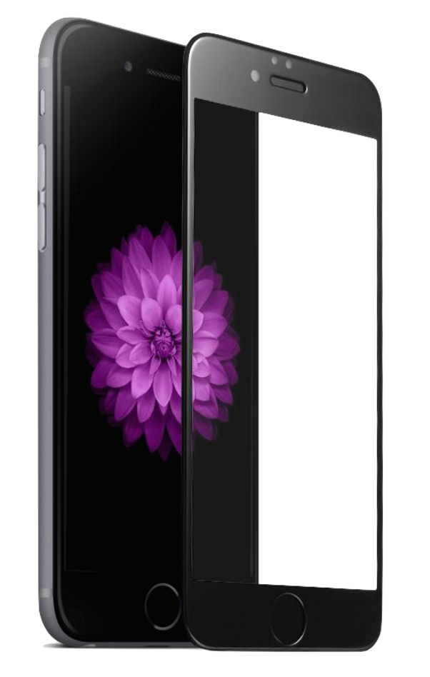 Защитное стекло ГИБКОЕ (Flexible) для iPhone 6 Plus в упаковке,чёрное.