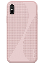 Чехол накладка Nillkin для APPLE iPhone X, силикон, волокно, цвет розовый.
